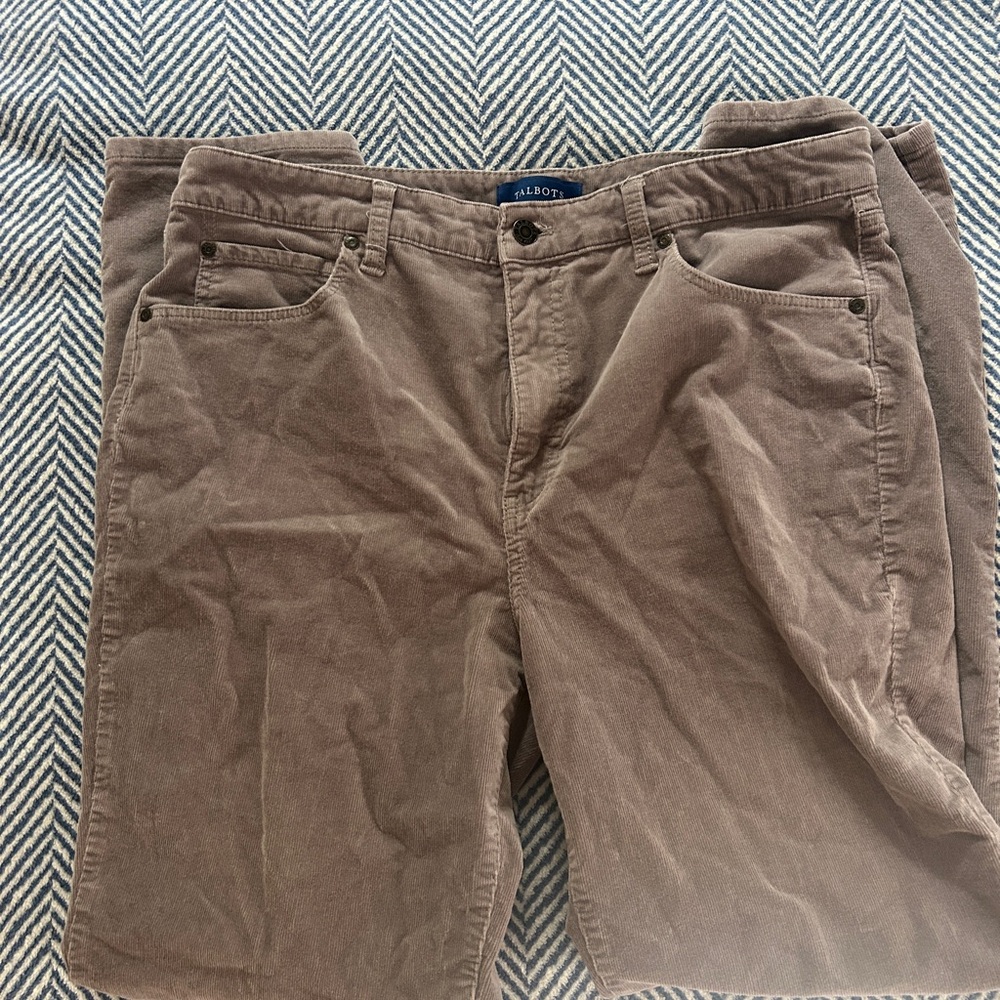 Talbots High-Rise Corduroy Pants in mauve